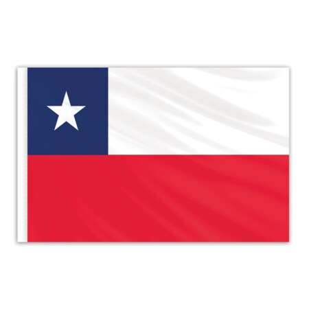 Chile Indoor Nylon Flag 3'x5' With Gold Fringe